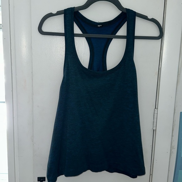 🍋Lululemon Swiftly Tech Tank (race length) Heather blue/black, size 12 - Picture 3 of 5